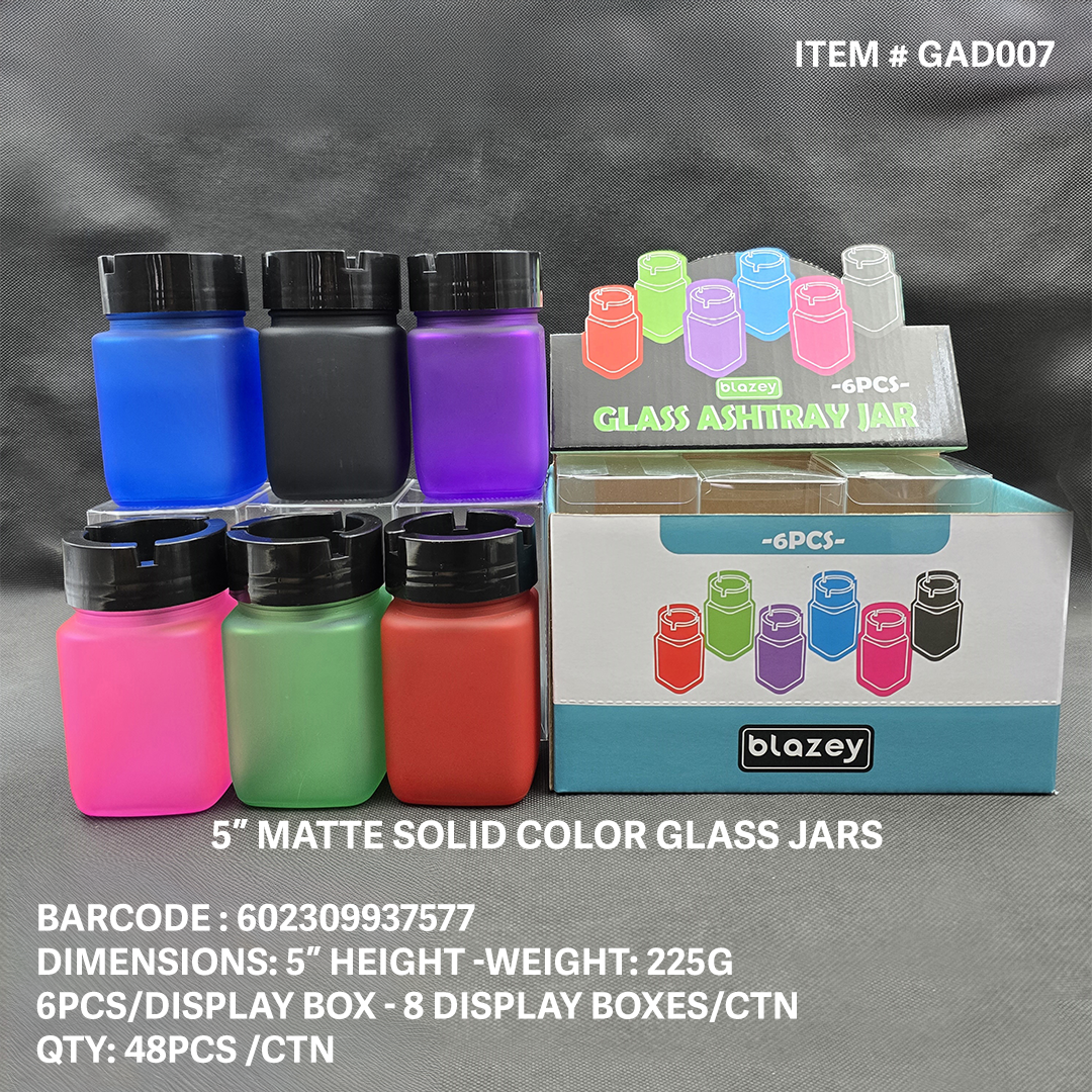 SILICONE GLASS ASHTRAY JAR SET