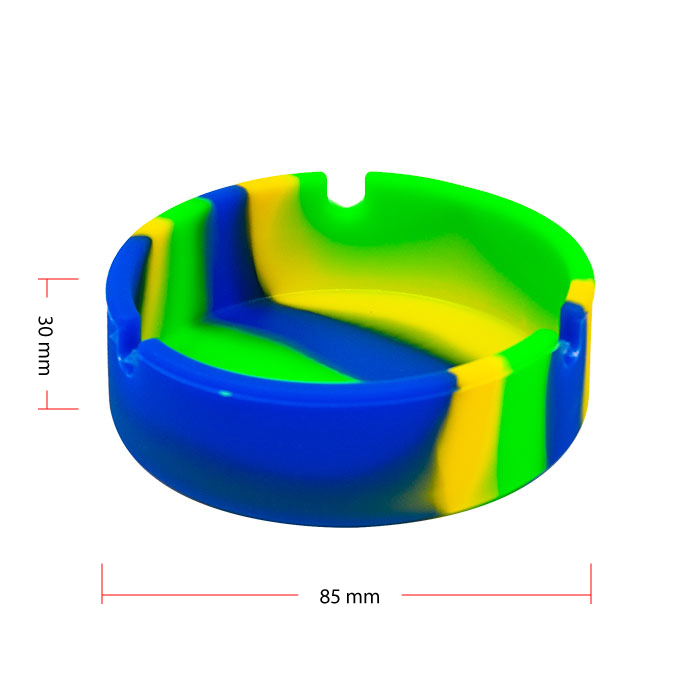 Yellow Circular Shaped Silicon Ashtray