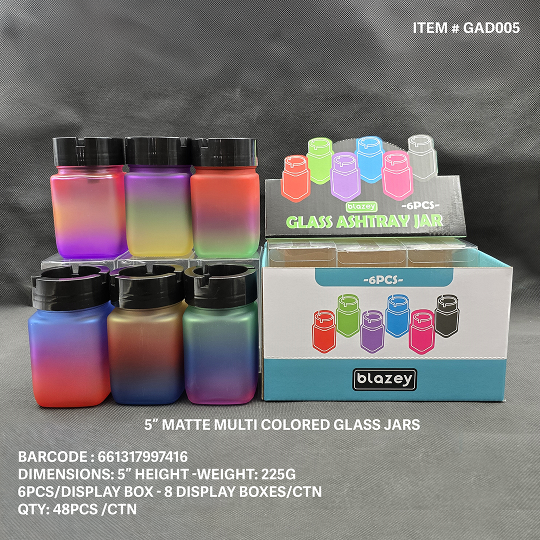 SILICONE GLASS ASHTRAY JAR SET